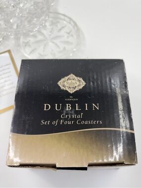 Shannon Dublin Crystal by Godinger 4” Drink Coasters Lead Crystal Set of 4